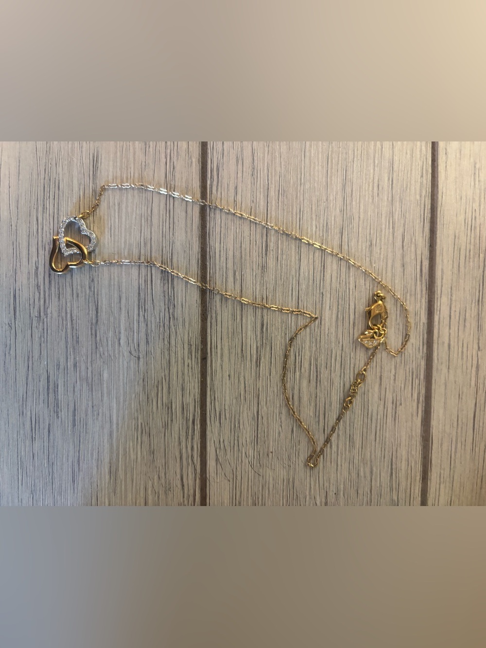 Swarovski Two-Tone Heart Necklace in Gold and Silver